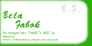 bela fabok business card